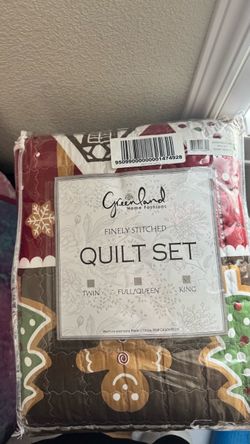 Christmas Gingerbread quilt set, King