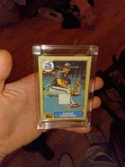 Topps Steve Carlton Baseball game worn patch ! Relic Card Slab
