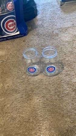 Cubs Plastic Mason Jars (2)