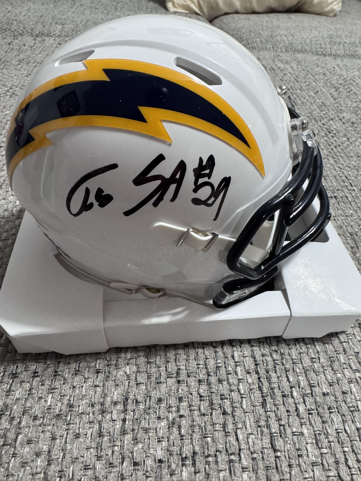 Tarheeb Still Signed Autograph LA Chargers Mini Helmet With Beckett Coa
