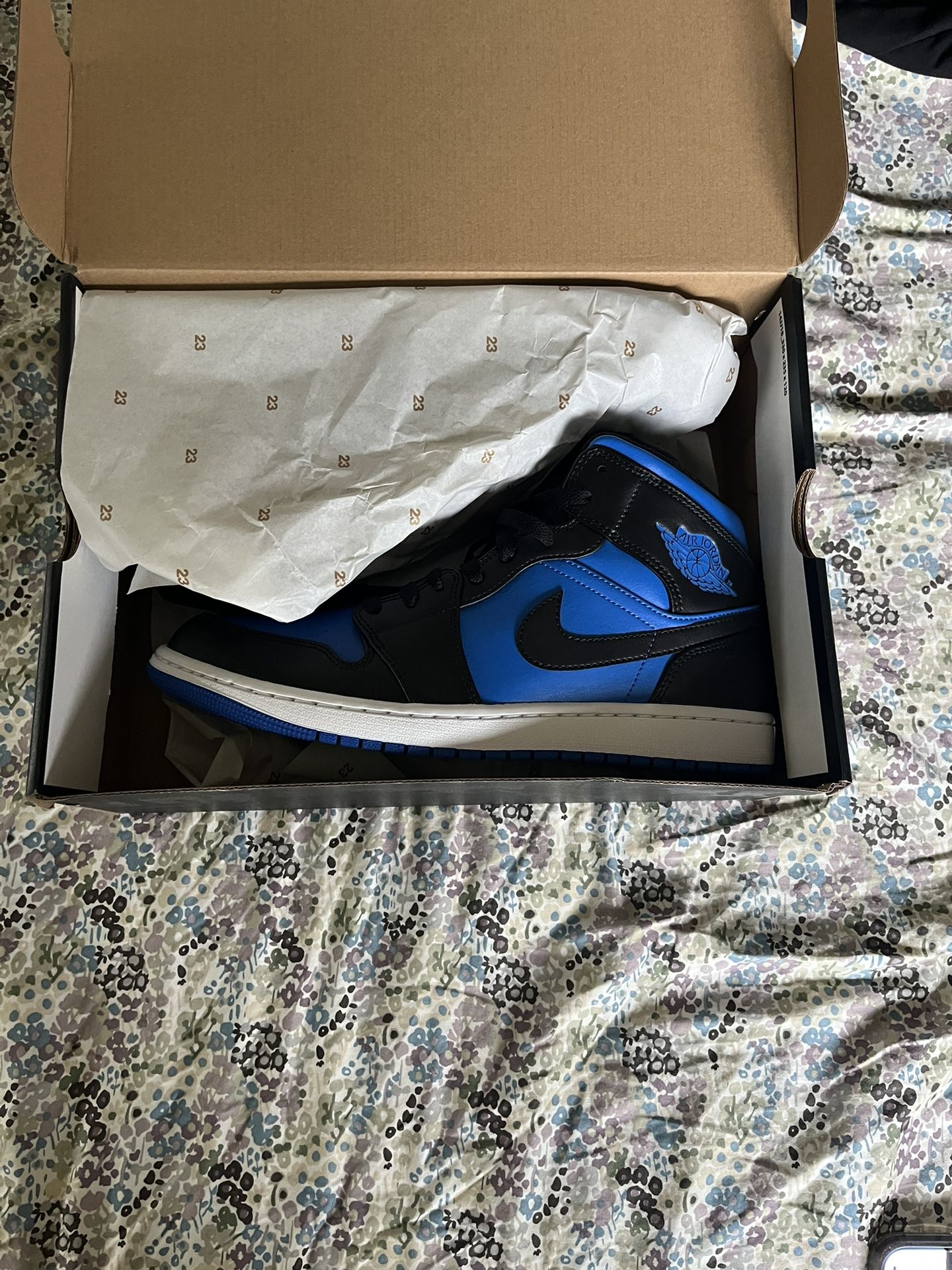 Air Jordan 1 Mid Black Royal Blue Size 11