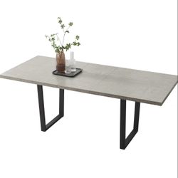 F30 $130Modern Dining Table for 6-8 People Extendable High Hardness for Space Saving Metal Frame Farmhouse Rectangular Kitchen Dining Table for Home