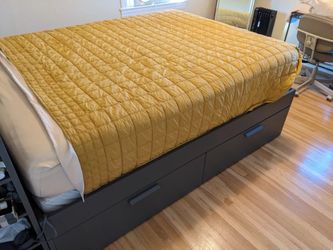 BEAUTIFUL Ikea FULL Sz Size Bedframe Bed Frame + 4 HUGE Storage Drawers INCLUDED (MATTRESS EXTRA $100)