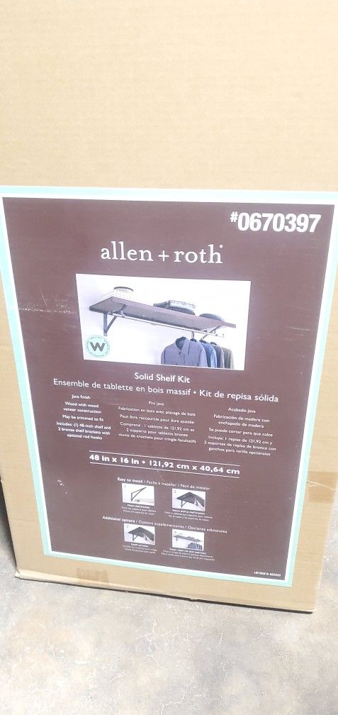 ALLEN +ROTH SOLID SHELF KIT.