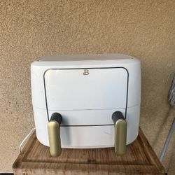 Beautiful 9 QT TriZone Air Fryer, White Icing