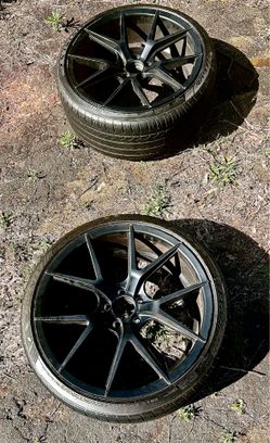 Black 20” Rims With Matching Tires For Sale