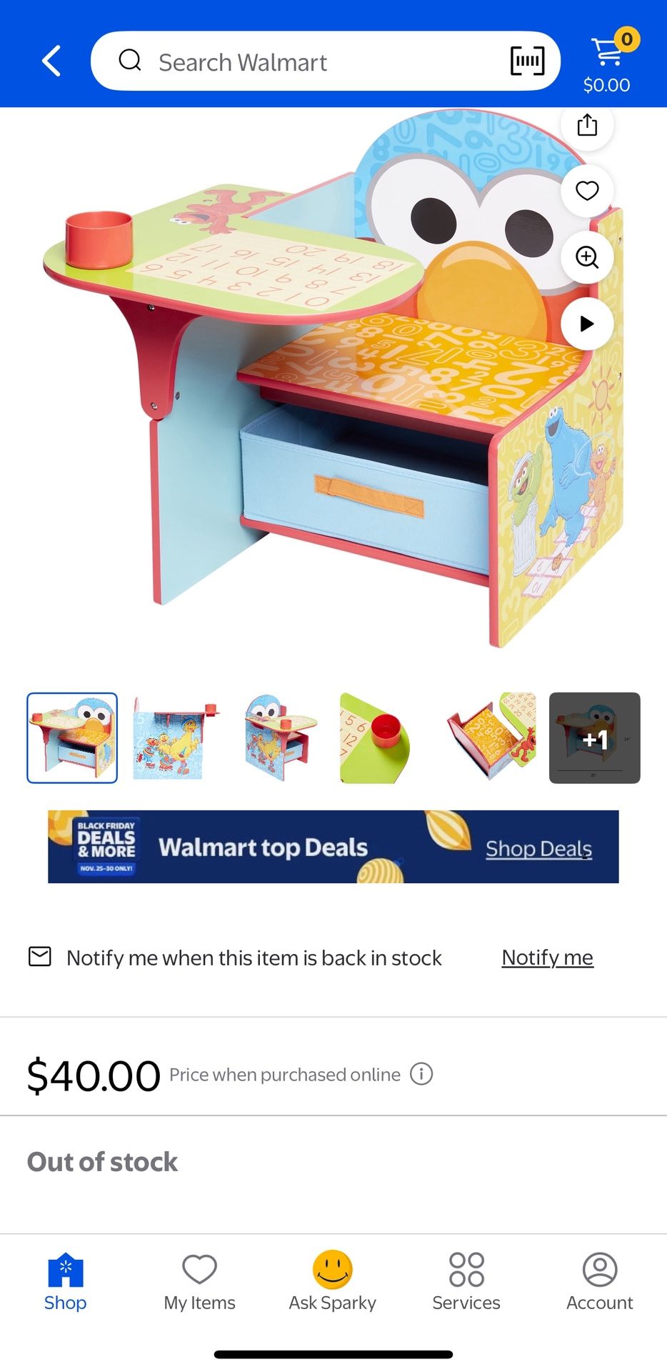 Brand New! Sesame Street Toddler Chair Desk