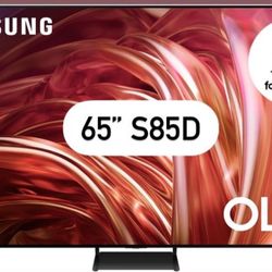 SAMSUNG 65-Inch Class OLED 4K S85D Series HDR Smart TV w/Dolby Atmos, Object Tracking Sound Lite, Contour Design, Motion Xcelerator, Real Depth Enhanc