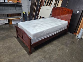 Cherry Wood twin Bed Frame with Mattress