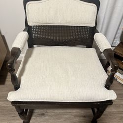 Mid century French Country Cane-Back Armchair-vintage