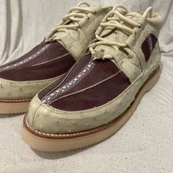 Los Altos Men’s Ankle Boots Genuine Ostrich And Stingray