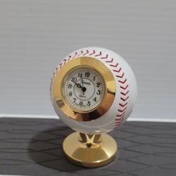 Vintage "Xanadu" Baseball  Mini Clock Battery Operated Quartz Analog.

