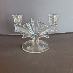 Clear Glass Candelabra 