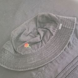 Empyre Black Bucket Hat with Rose Embroidery