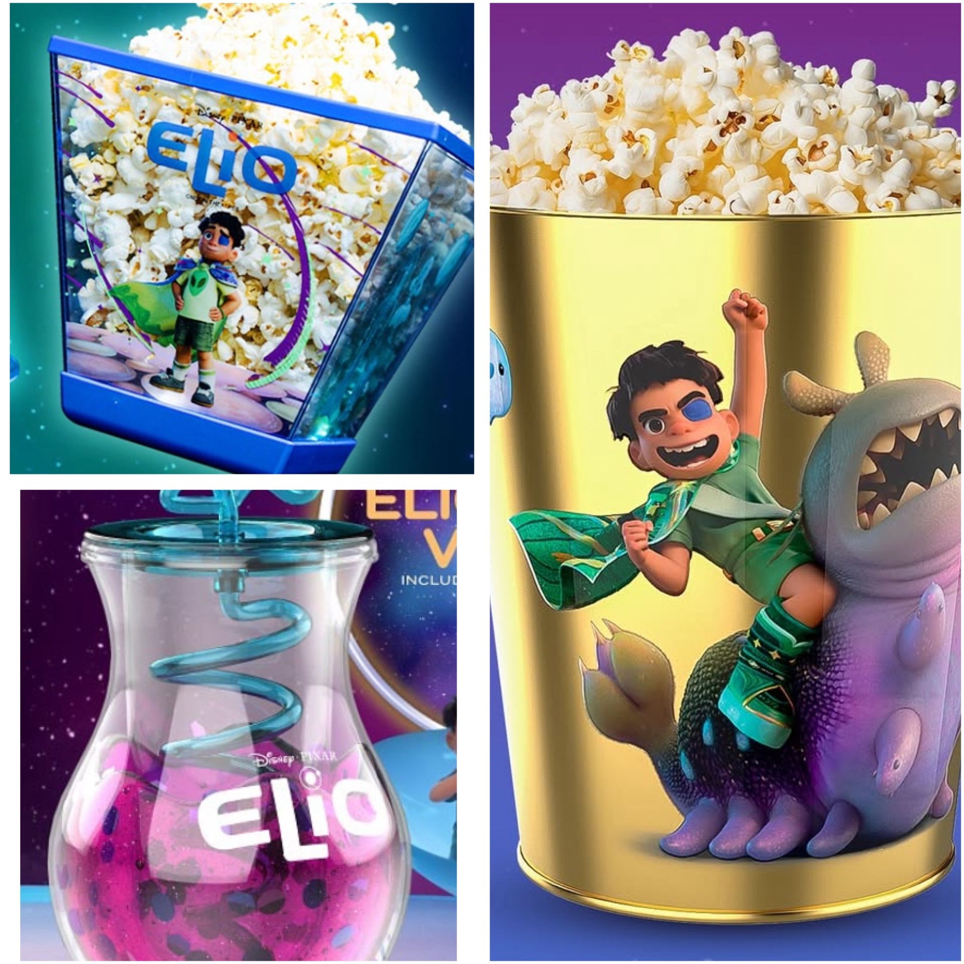 Popcorn Bucket and Sipper Cup: Pixar Elio Movie (Set Of 3)