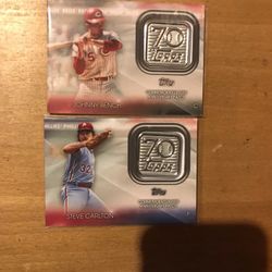 2021 TOPPS 70TH ANNIVERSARY 2 CARD PATCH LOT 