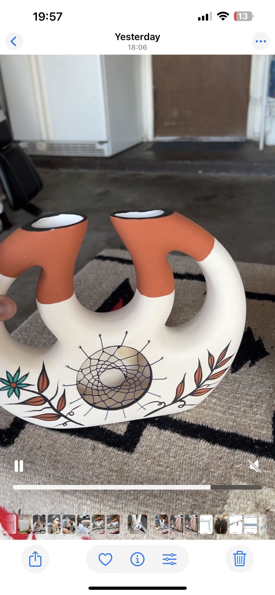 Dream Catcher Vase Native American Art Piece 