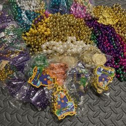 Mardi Gras Beads Various Sizes approx 90
