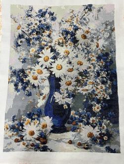 Handmade Cross Stitch Floral Design