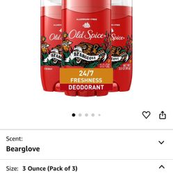 Old Spice Aluminum Free Deodorant for Men, 24/7 Odor Protection, 24/7 Freshness & Lasting Scent, Bearglove Scent, 3.0 oz