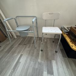 Bariatric Folding Steel Commode- NEW- & Shower Chair