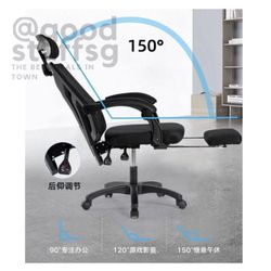 Office Adjustable Height Recline Ergonomic Chair Computer Gaming Study