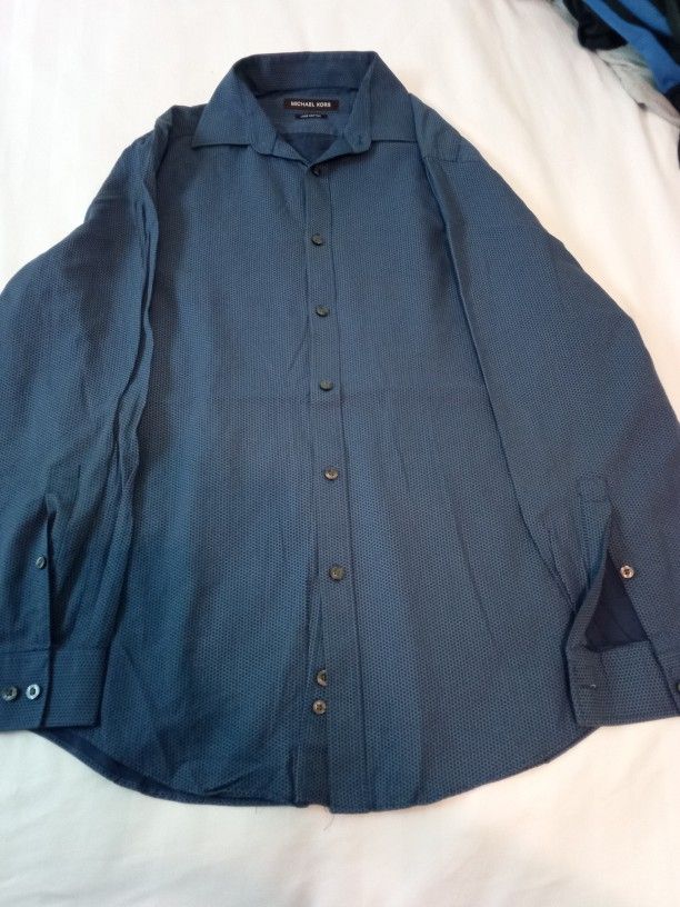 Michael Kors Mens Long Sleeve Dress Shirt