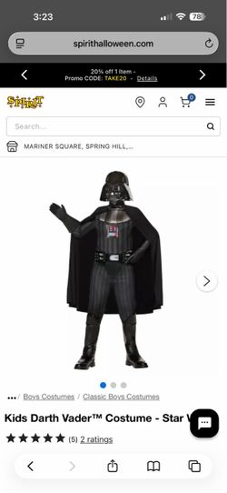Kids medium Darth Vader costume