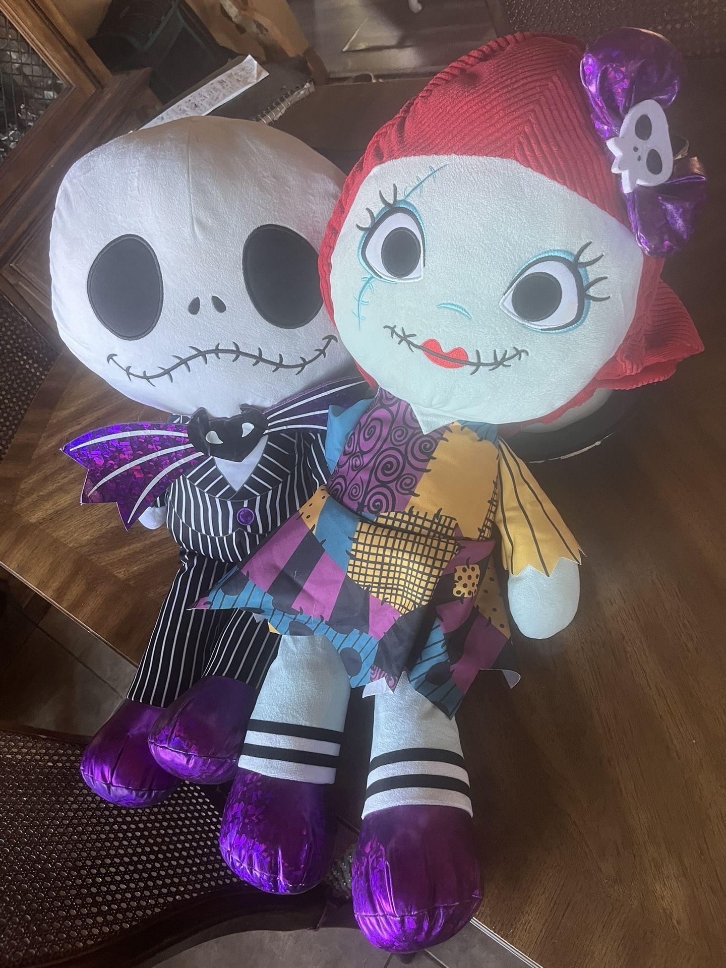 Disney Nightmare Before Christmas Jack And Sally Big Plushies