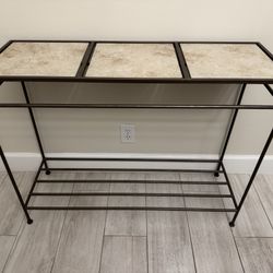 Metal & Stone Console Table / Entryway Table
