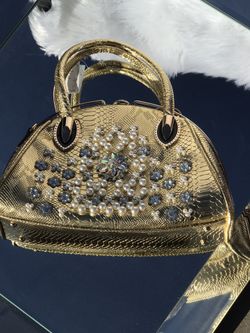 Gold bling and Pearl Handbag