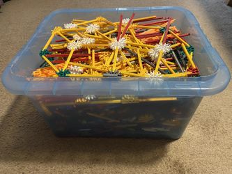 Large Bin Of K’Nex - Various Pieces, Including Wheels And Motors!