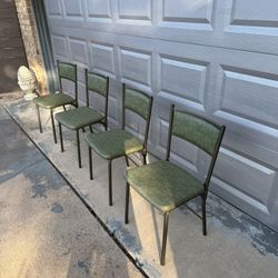 VTG Cosco Gatefold Metal & Green Chairs