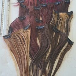 11pc Layered 10 & 12 Inch Real Hair Extensions 