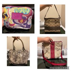 Coach Purse Poppy $20, Brown Crossbody $20 Coach Python Embossed Kristin $50,red Crossbody $20