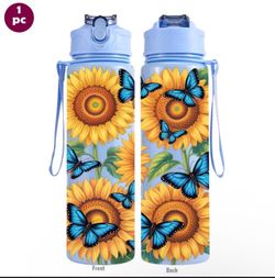 Sunflower & Butterfly Water Bottle