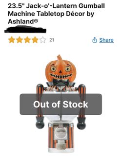 Ashland Jack-O-Lantern Gumball Candy Machine *NEW In BOX!!*