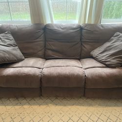 Two Brown Recliner Couches