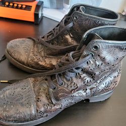 Goth, Steam Punk, Grunge Leather Boots