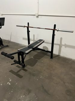 Weight Bench Press with Olympic Weight Bar 7ft 45lb