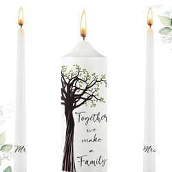 Frienda Unity Candles for Wedding Ceremony Set Wedding Unity Taper Candles Catholic Religious Ceremony Accessories(Tree Style)