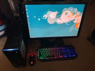 HP Desktop PC with Dell Monitor and Accessories