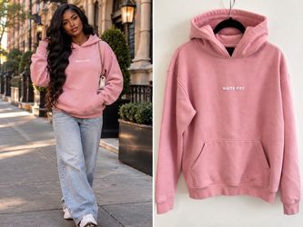 White Fox Pink Leisure Hoodie Oversized — FLAWS L/XL