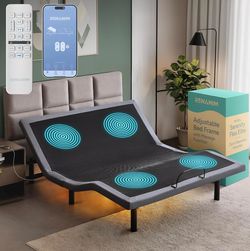 SFE King Size Adjustable Bed Frame - Zero Clearance Smart Frame, Electric Massage