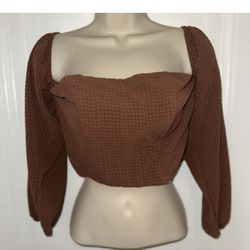 Wild fable brown corset off shoulder crop top