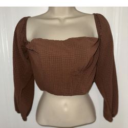 Wild fable brown corset off shoulder crop top