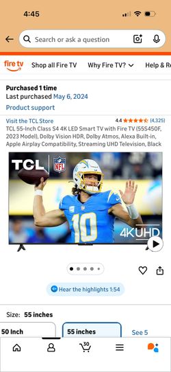 TCL 55 Inch Smart Tv