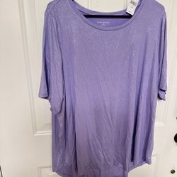 Lane Bryant purple-silver sparkle high-low tee in size 18/20