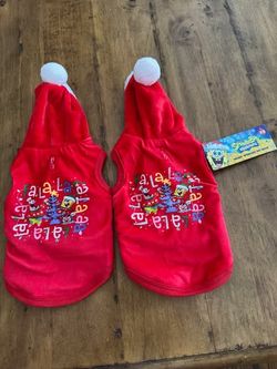 NWT TWO SpongeBob Christmas Dog Hoodies XS