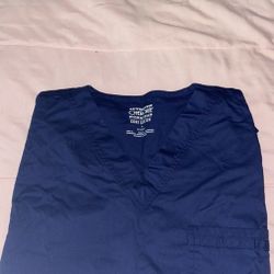 navy blue cherokee scrubs top size small 